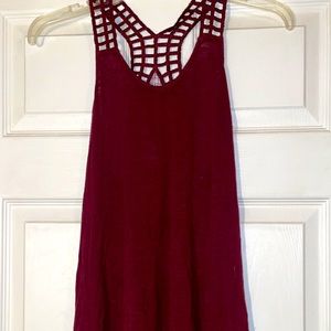 2 for $5 burgundy and black tank top